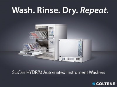 Hands-free automated instrument washing with HYDRM